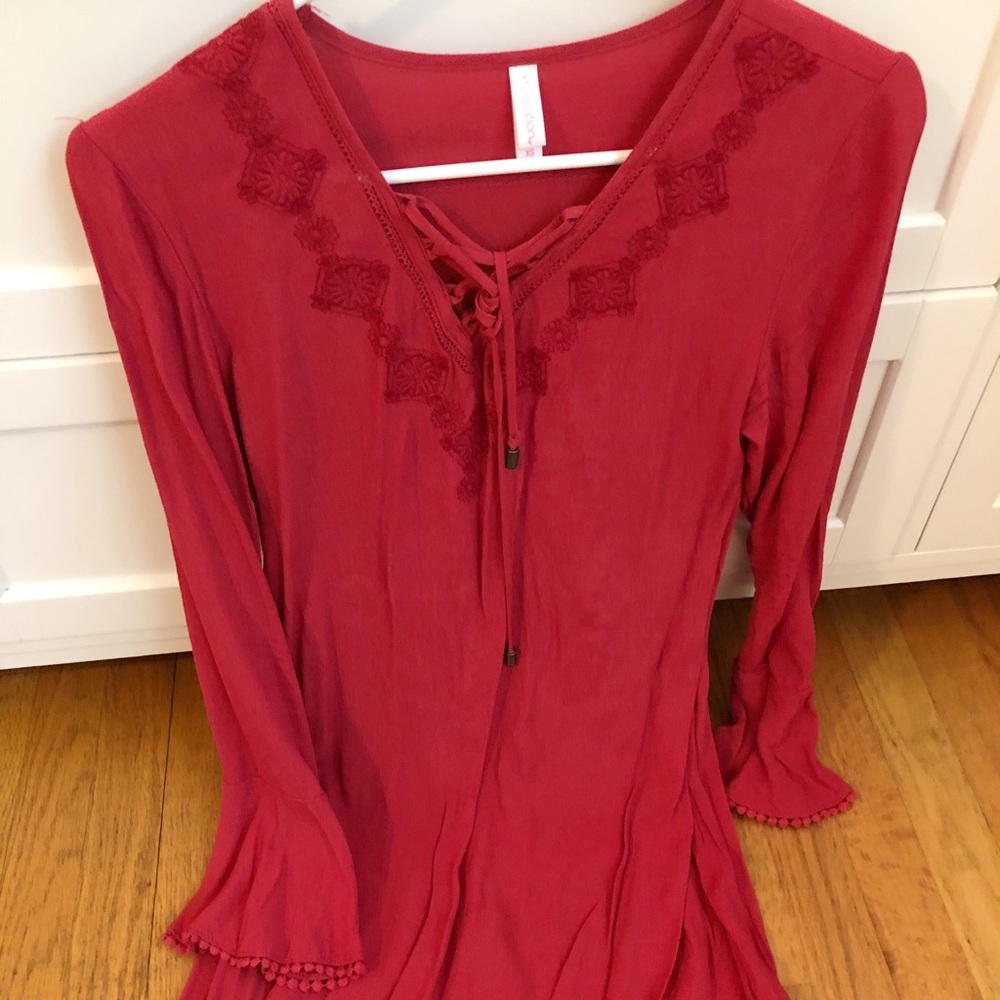 Target Xhilaration Red Boho Dress!🍒🍓🍄